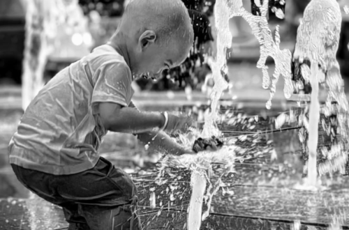 young boy in water