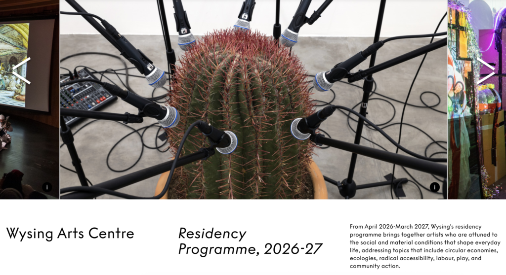 Wysing Arts Centre residency programme image showing contemporary installation artwork and experimental artistic practice