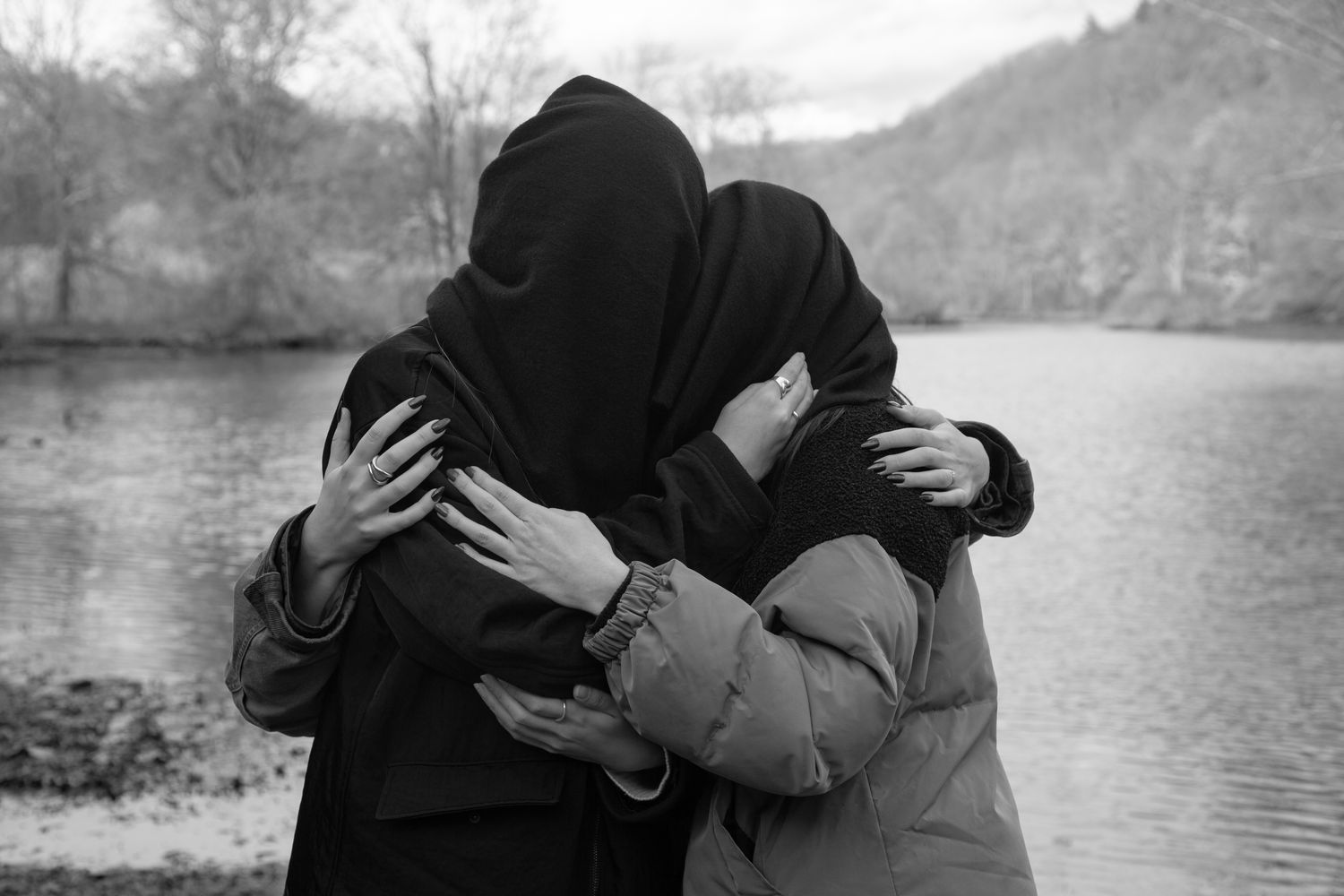 women with hoods