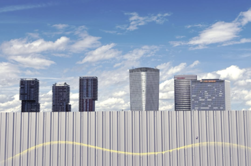 photograph of sky scrapers in Vienna